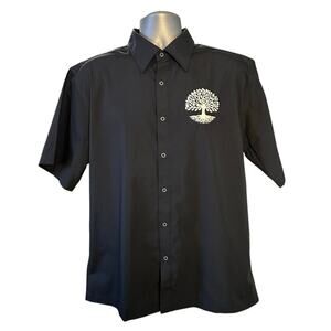 NWT Harriton Black Snap Front Short Sleeve Work Shirt Size L